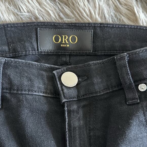 Oro Los Angeles The Wolf Denim Black Skinny Distressed Jeans 28 - Picture 8 of 9